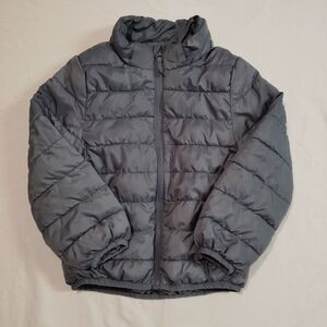 H&M Kids Gray Puffer Jacket - Quilted Zip-Up Coat